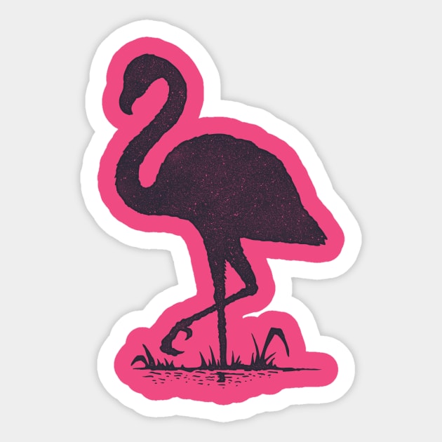 Starry Flamingo Sticker by RadCoolguy